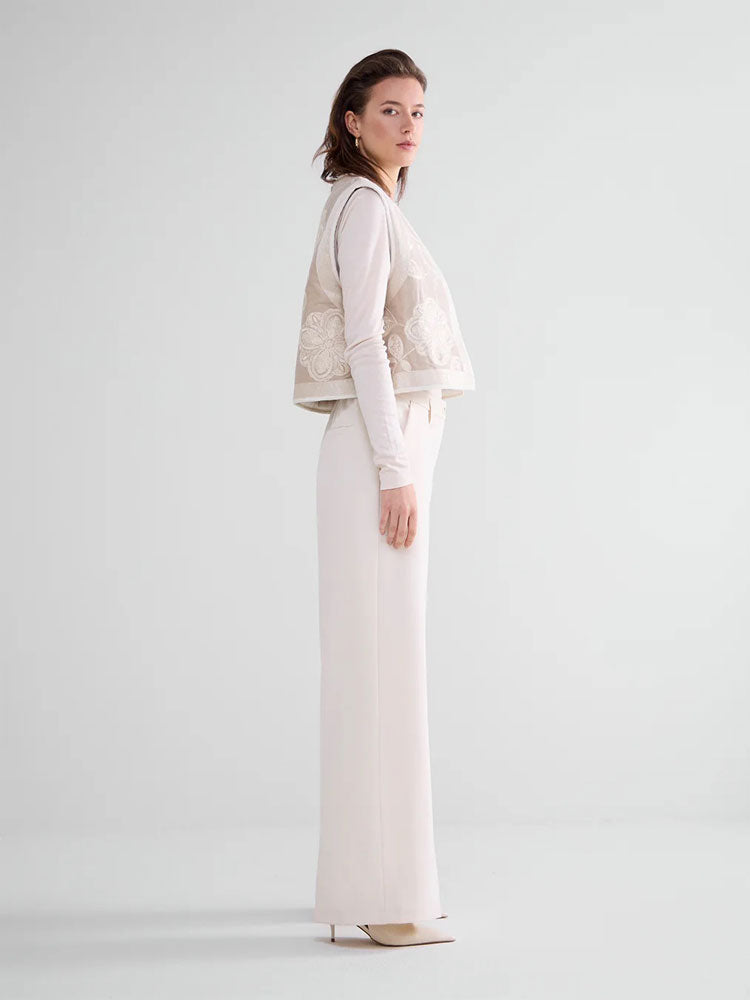 Summum Wide Leg Trousers Ivory