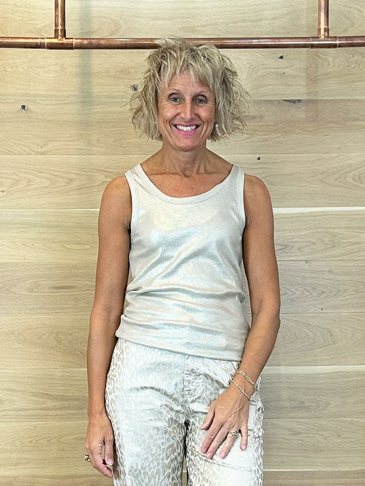 Summum Ribbed Tank Top Prosecco