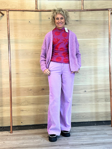 Summum Stretch Cord Trousers Violet