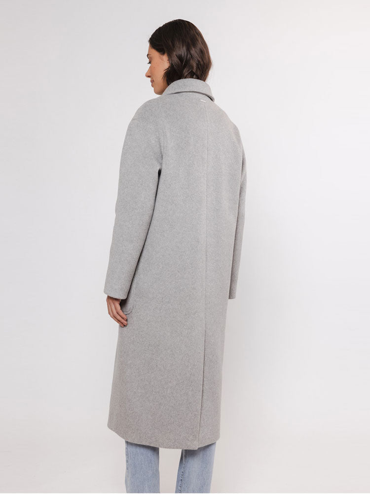 Rino &amp; Pelle Long Double Breasted Coat Light Grey