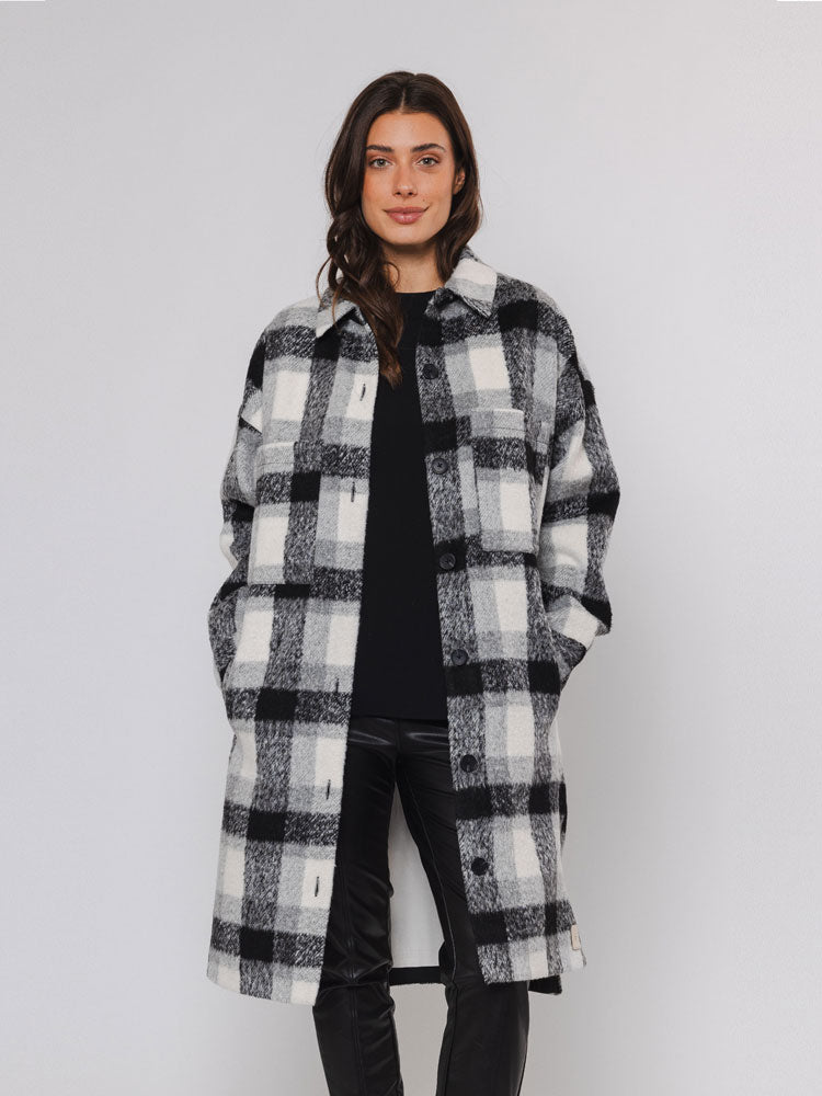 Rino &amp; Pelle Trina Long Overshirt Snow White Check