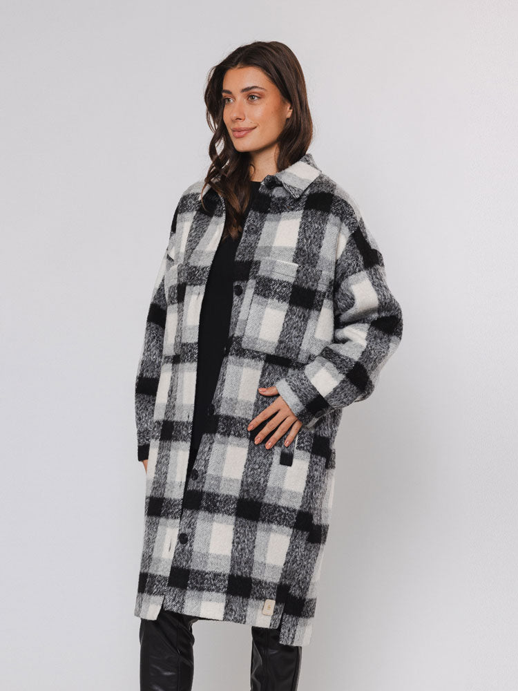 Rino &amp; Pelle Trina Long Overshirt Snow White Check