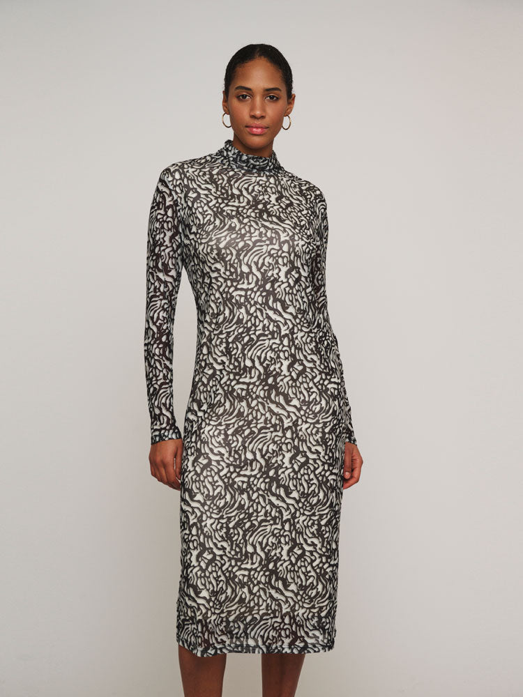 Rino &amp; Pelle Tun Mesh Dress Black Artichoke Doodle