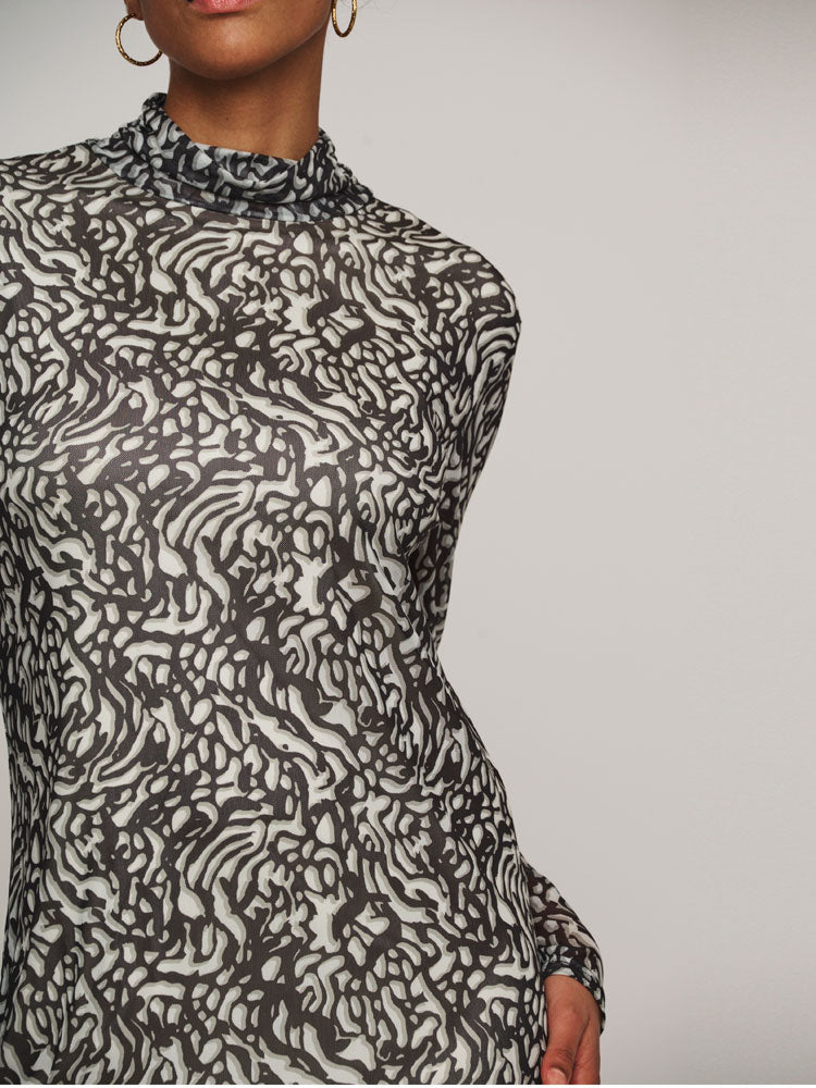 Rino &amp; Pelle Tun Mesh Dress Black Artichoke Doodle