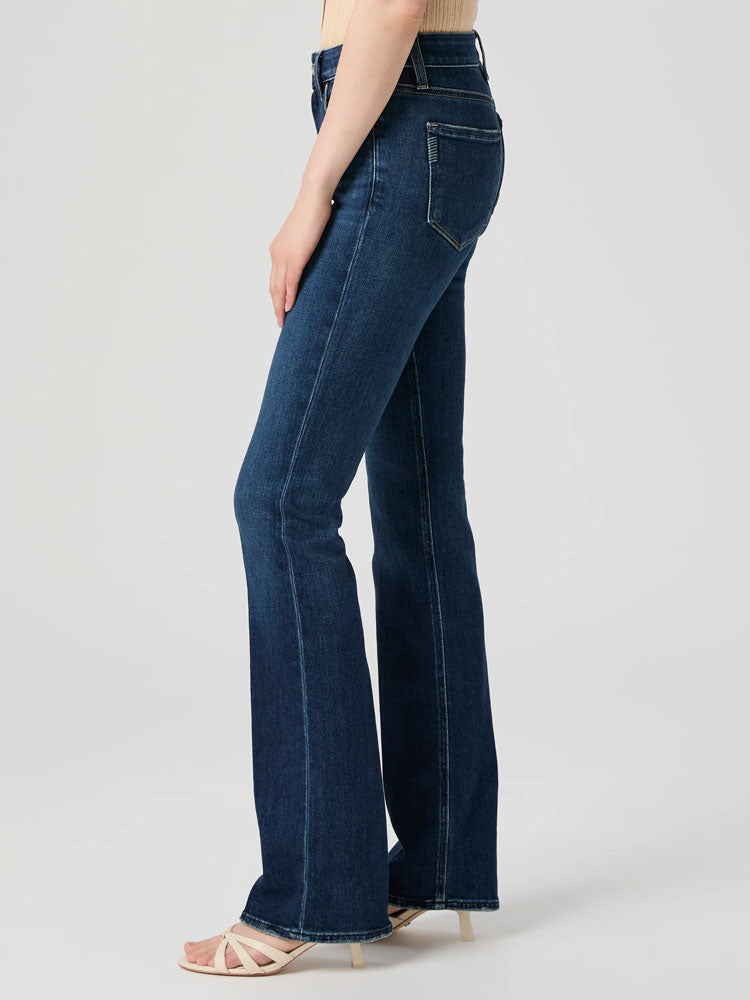 Paige High Rise Manhattan Bootcut Jeans Overdrive
