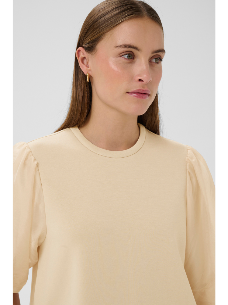 Soaked SLMarigold Puff Tee White Pepper