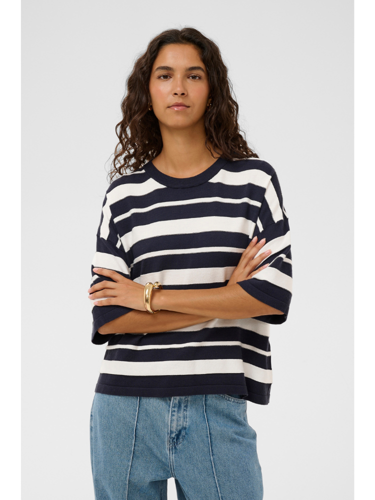 Soaked SLSpina Boxy Structure Pullover India Ink & White