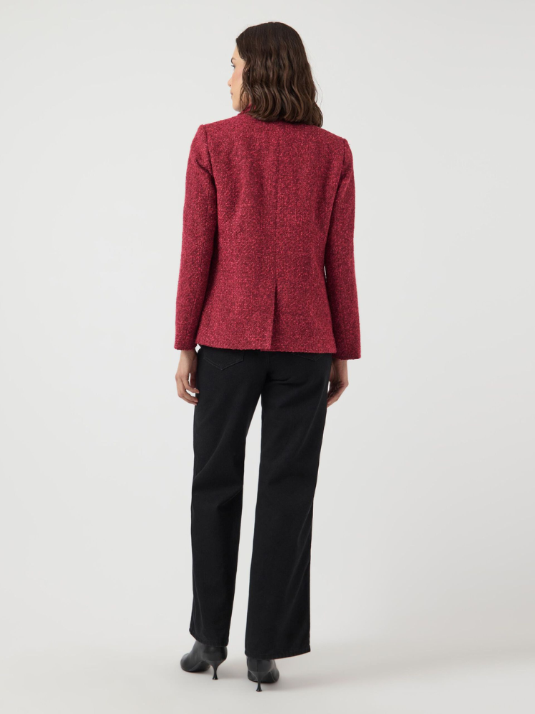 YAS Yaspetra Boucle Blazer Red &amp; Pink