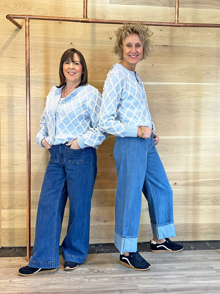 YAS Yaszigly Long Sleeve Cardigan Skyway Birch