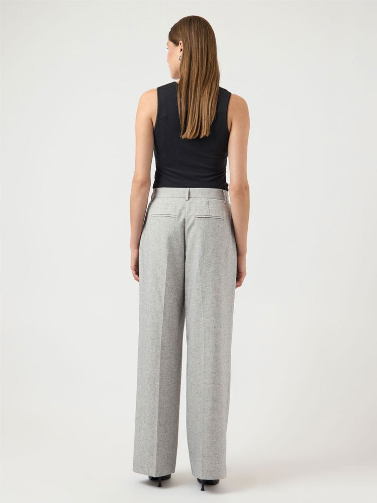 YAS Yasriu High Mid Waist Trouser Light Grey Melange