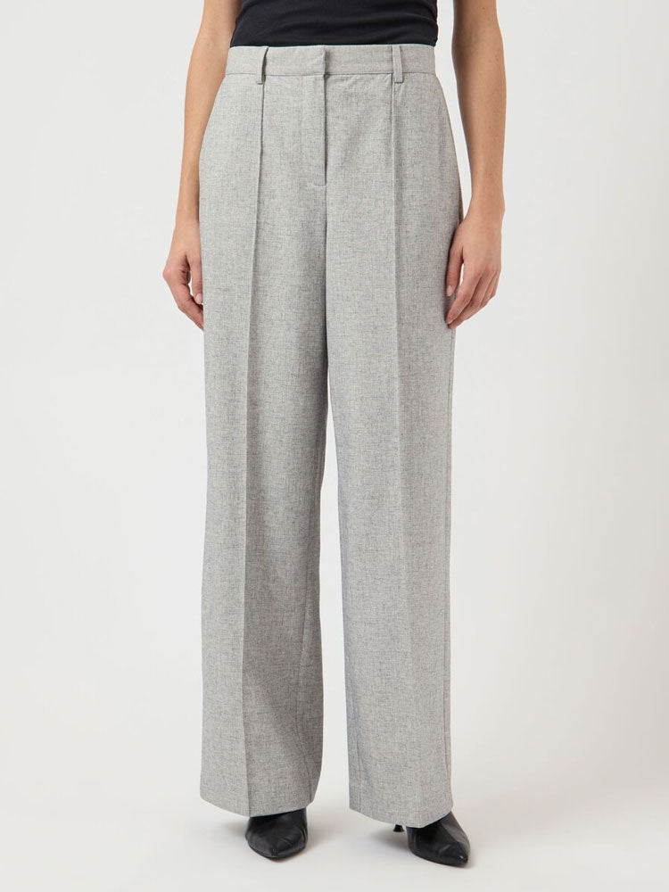 YAS Yasriu High Mid Waist Trouser Light Grey Melange
