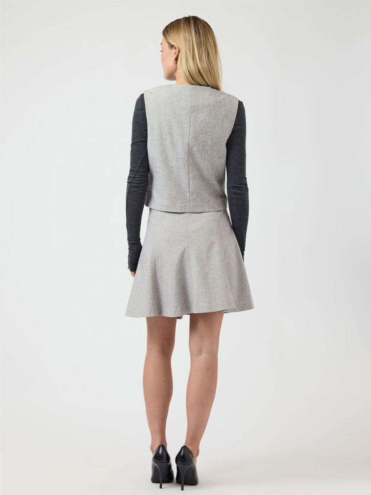 YAS Yasriu Waistcoat Light Grey Melange