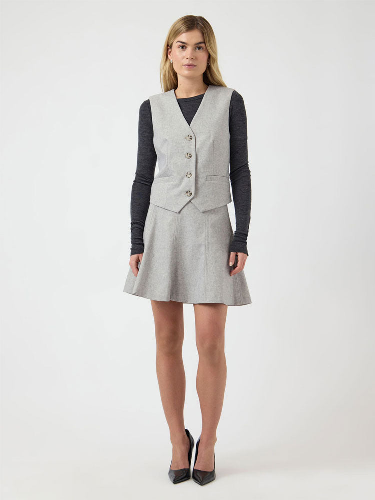 YAS Yasriu Waistcoat Light Grey Melange