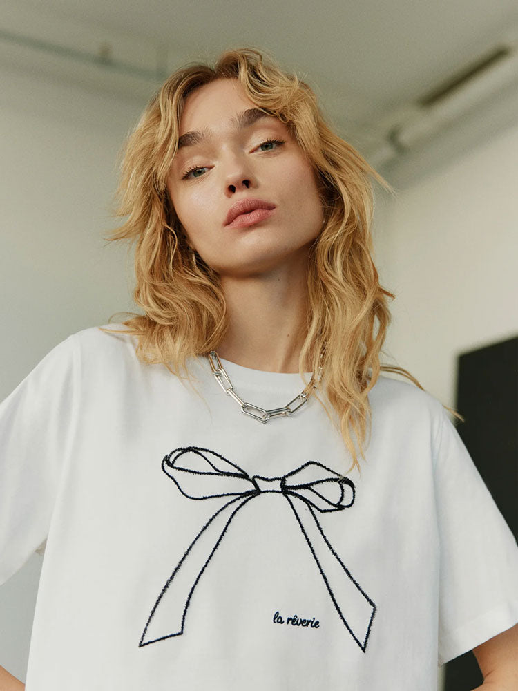 Sofie Schnoor ZenaSW Bow T-Shirt White