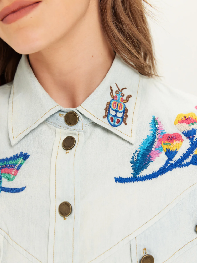 Me369 Adelyn Oversized Embroidered Shirt