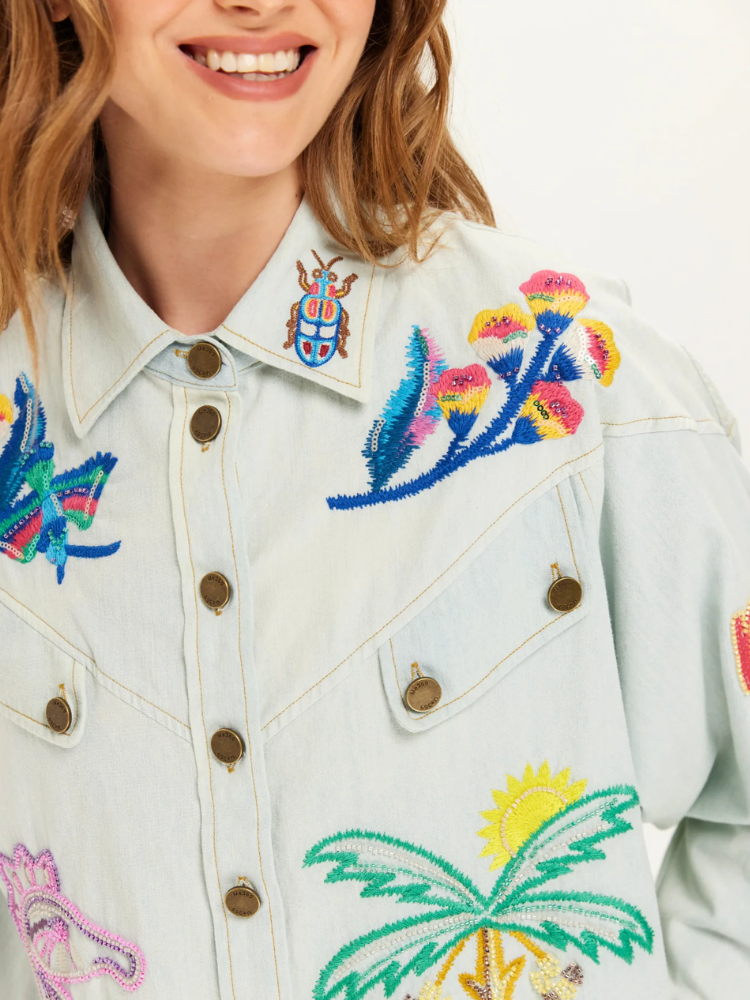 Me369 Adelyn Oversized Embroidered Shirt