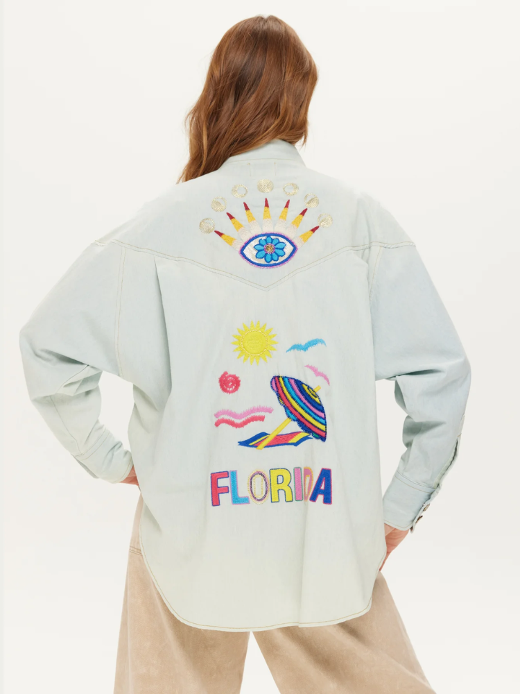 Me369 Adelyn Oversized Embroidered Shirt