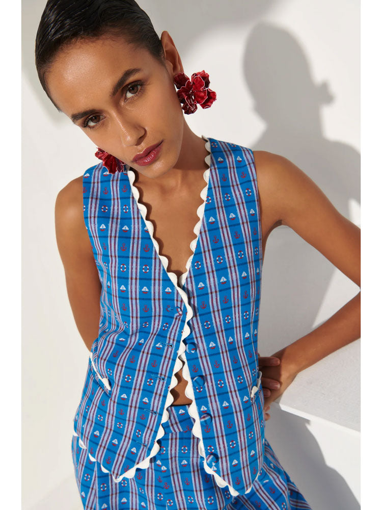 Celia B Alicia Vest Blue