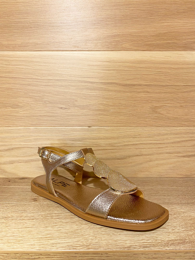 Alpe Leather Platino Embellished Sandal