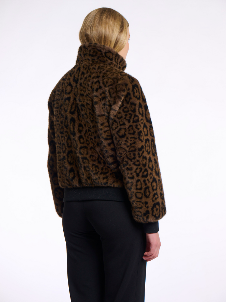 Rino &amp; Pelle Ambra Leopard Faux Fur Jacket