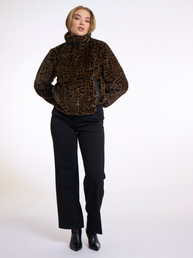 Rino &amp; Pelle Ambra Leopard Faux Fur Jacket