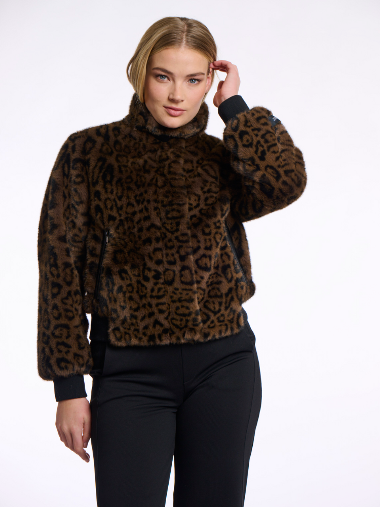 Rino &amp; Pelle Ambra Leopard Faux Fur Jacket