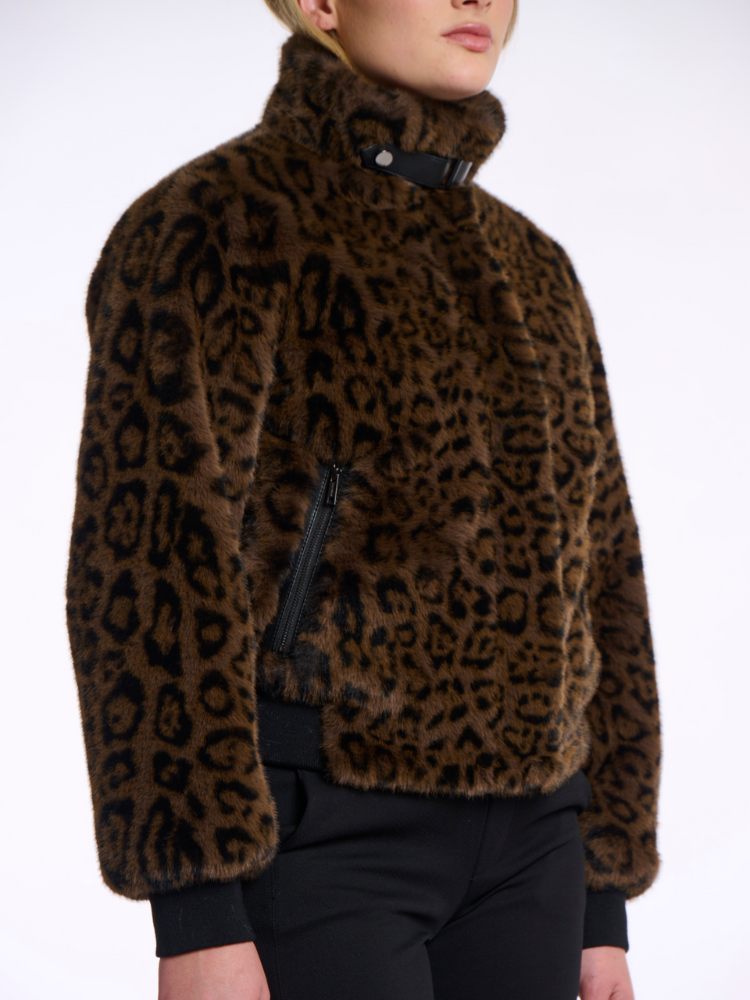 Rino &amp; Pelle Ambra Leopard Faux Fur Jacket