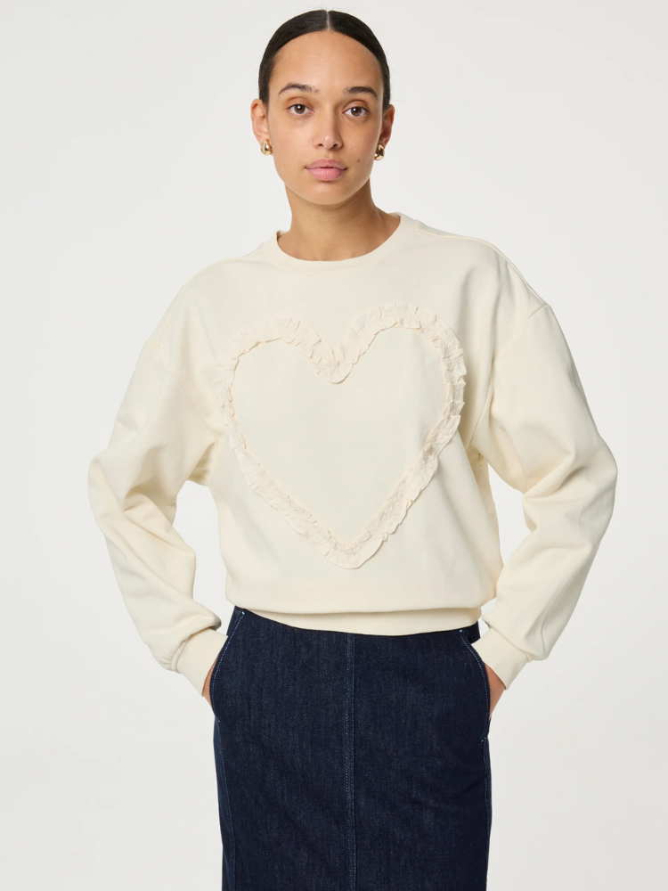 Fabienne Chapot Archie Heart Sweatshirt Cosy White