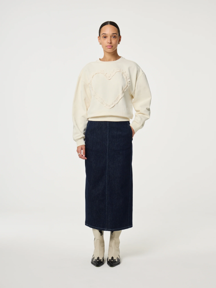 Fabienne Chapot Archie Heart Sweatshirt Cosy White