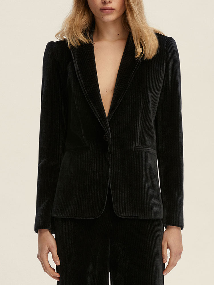Emme Marella Arlem Cord Blazer Dark Grey