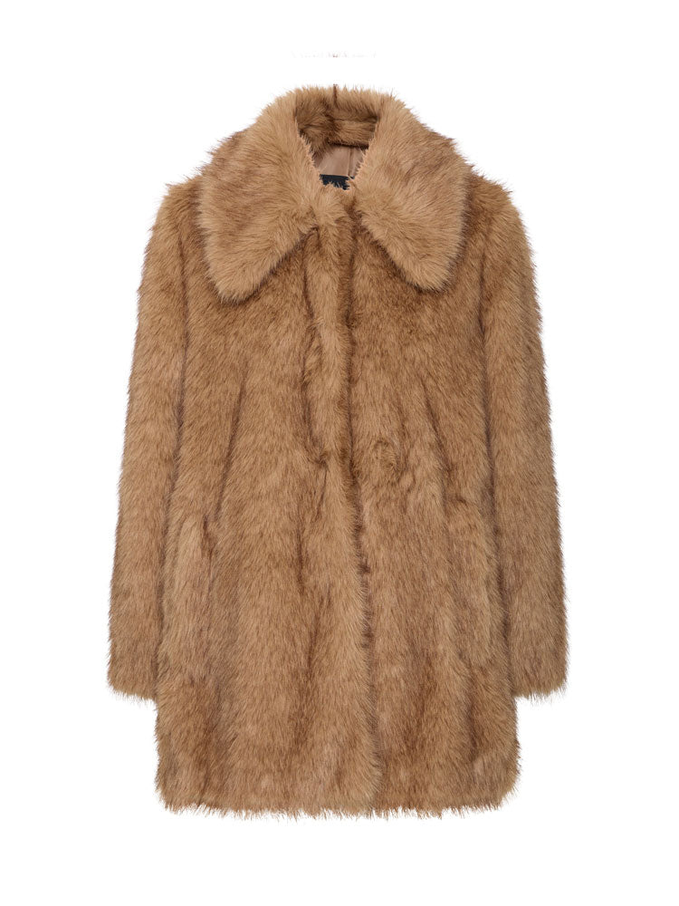 B Young ByAkaja Faux Fur Coat Brown