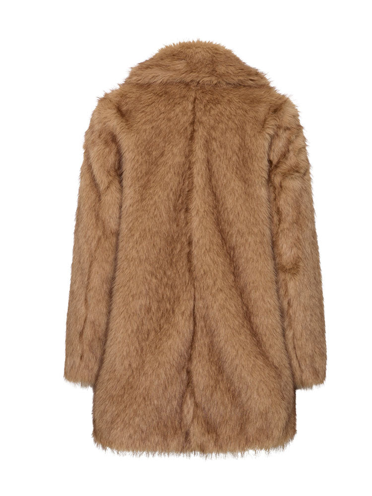 B Young ByAkaja Faux Fur Coat Brown