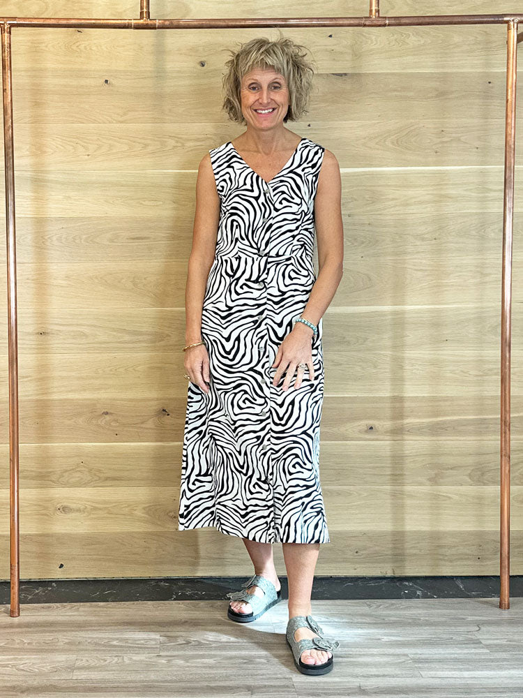 B Young ByFalakka Printed Dress Meteorite
