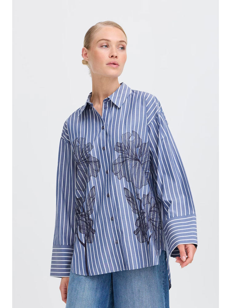 B Young ByFiras Flower Shirt Blue