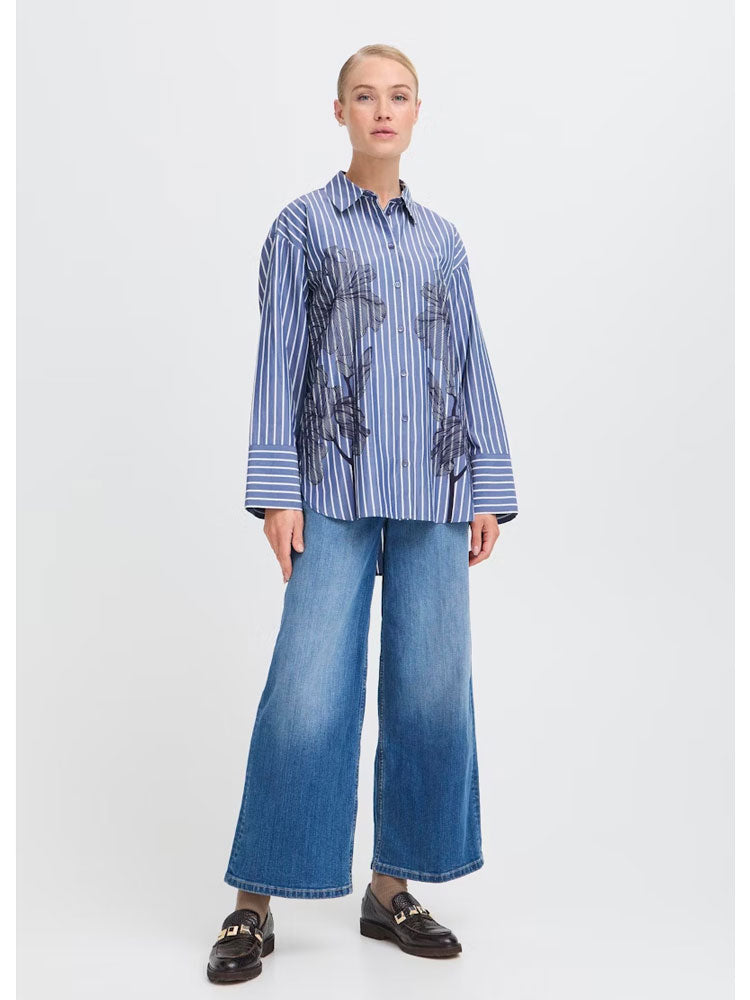 B Young ByFiras Flower Shirt Blue