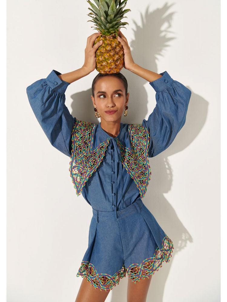 Celia B Begona Top Blue