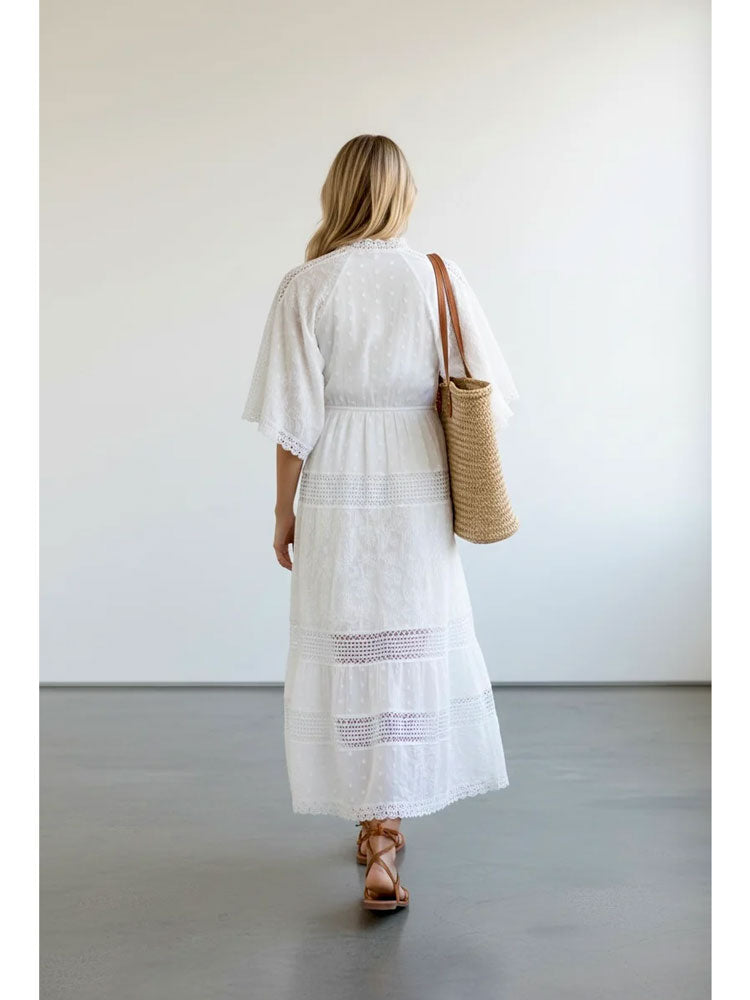 BRDR Vila Maxi Dress White