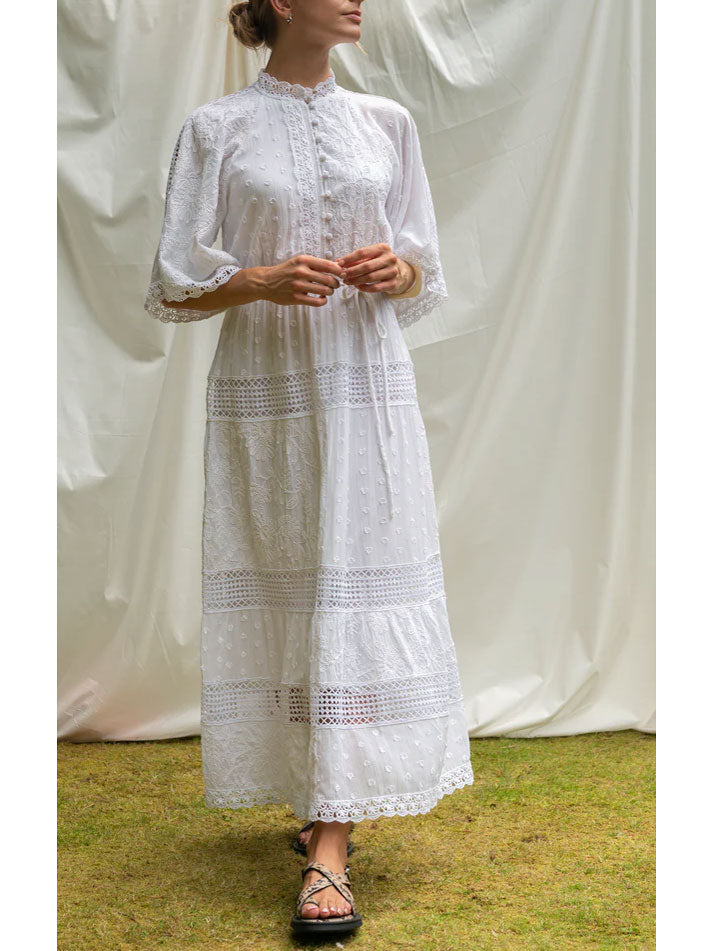 BRDR Vila Maxi Dress White