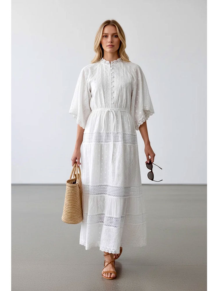 BRDR Vila Maxi Dress White