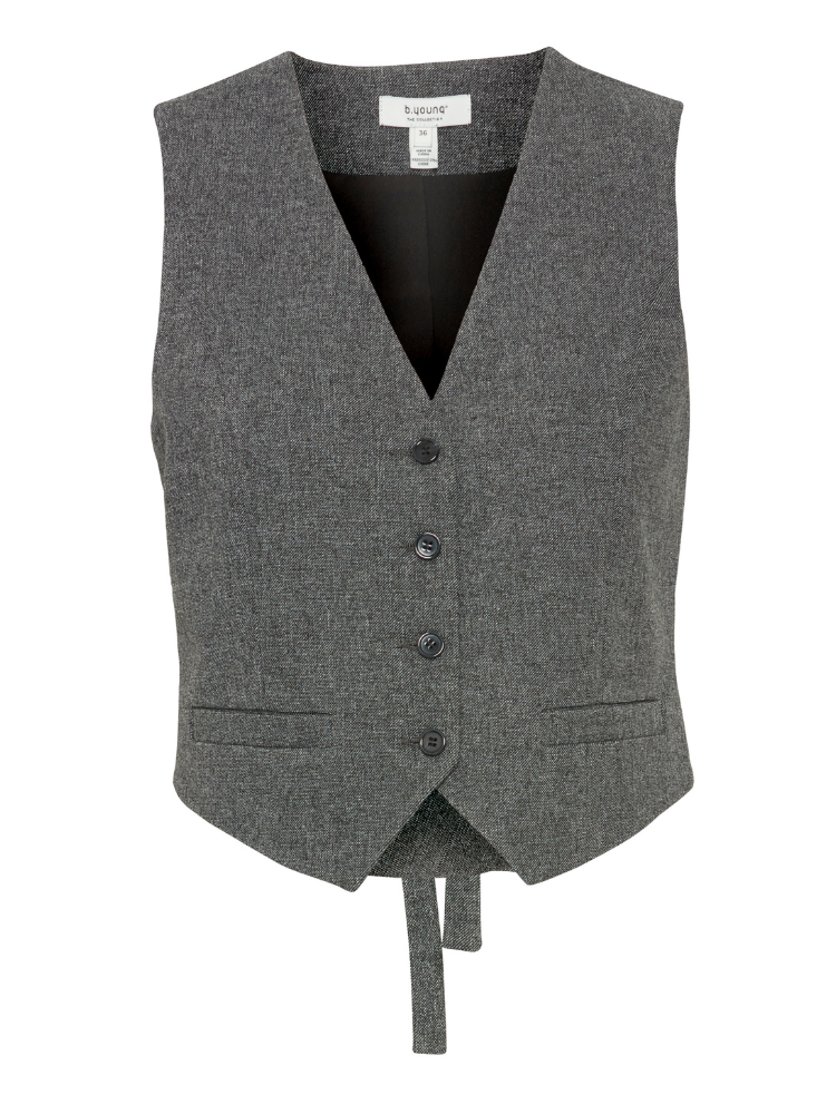 B Young ByEtona Waistcoat Grey