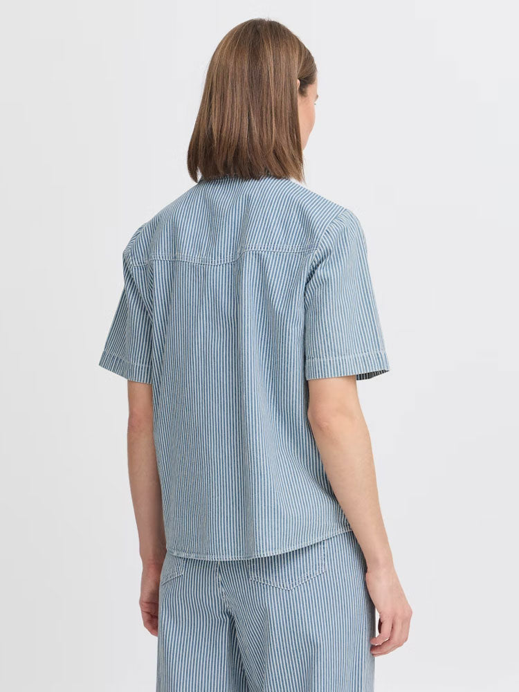 B Young ByLaro Shirt Blue Stripe Denim