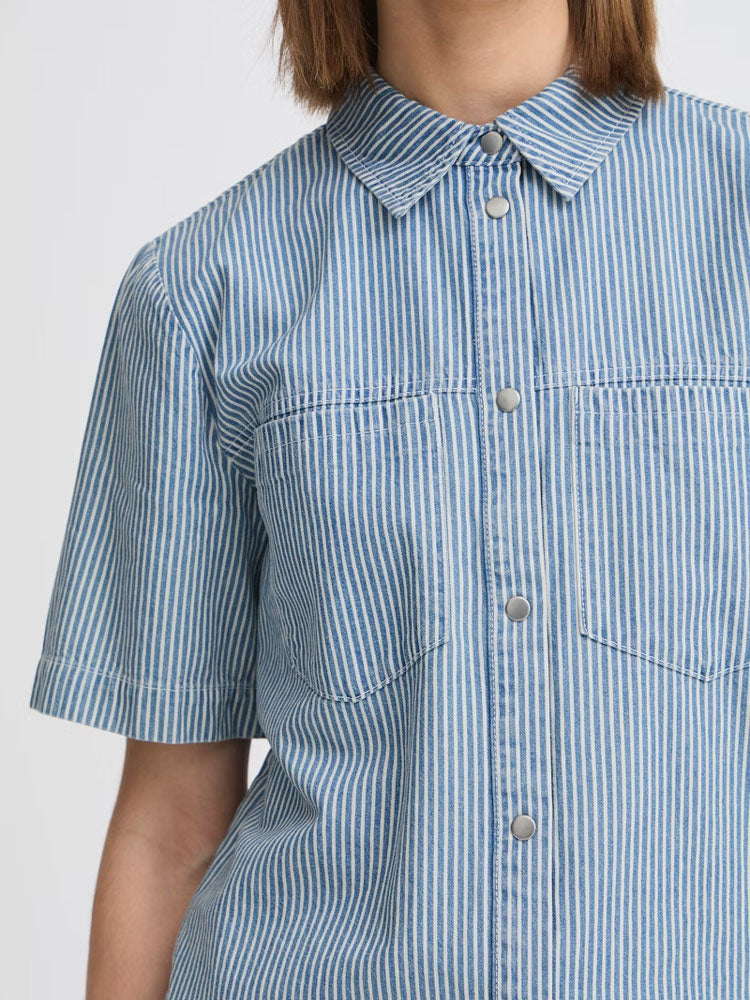 B Young ByLaro Shirt Blue Stripe Denim