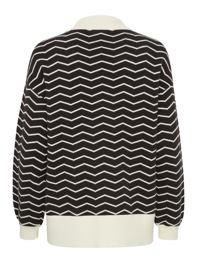 B Young ByOtari Zig Zag Cardigan Black