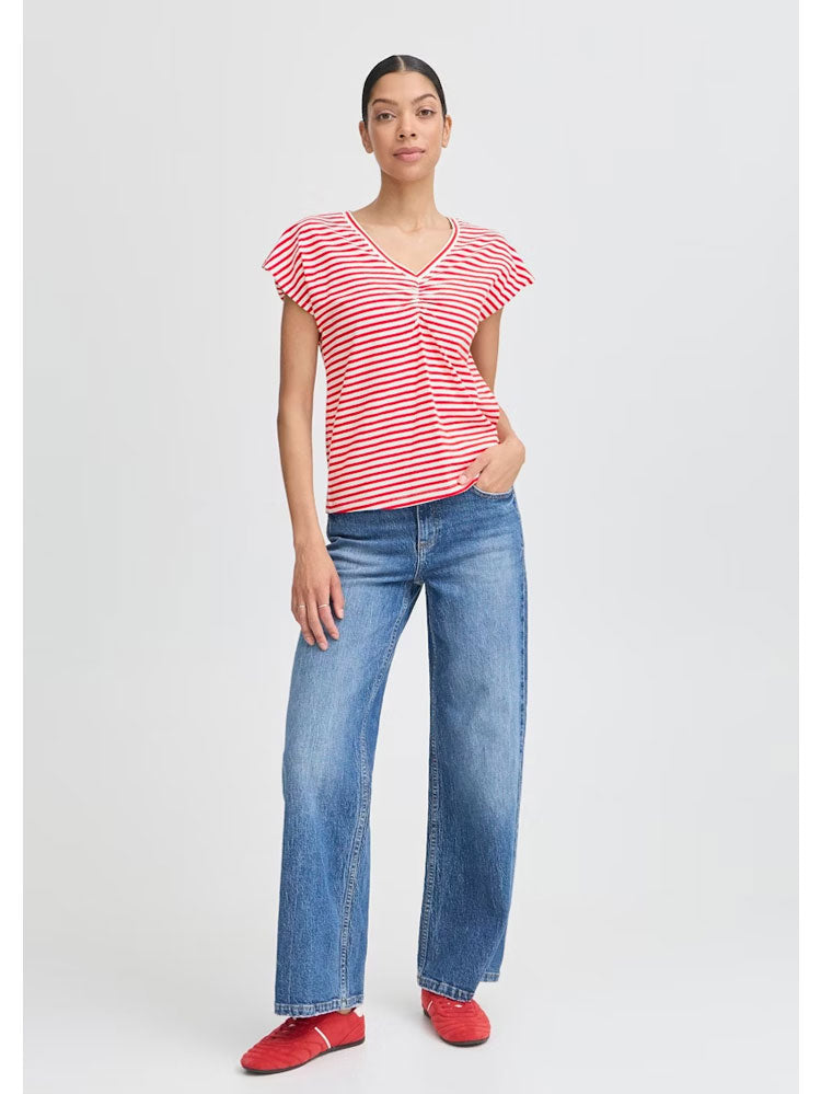 B Young ByPandinna V-Neck T-Shirt Flame