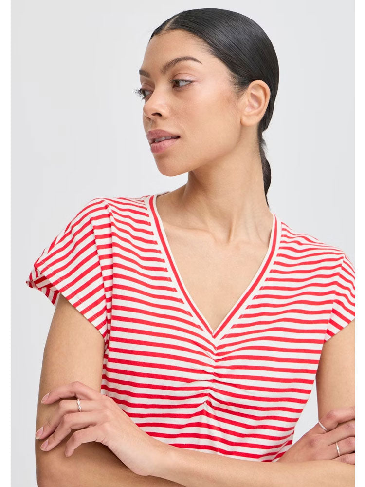 B Young ByPandinna V-Neck T-Shirt Flame