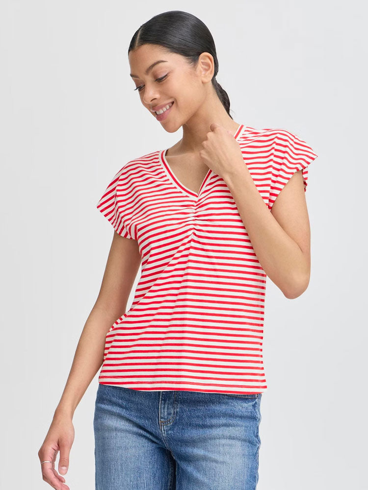 B Young ByPandinna V-Neck T-Shirt Flame
