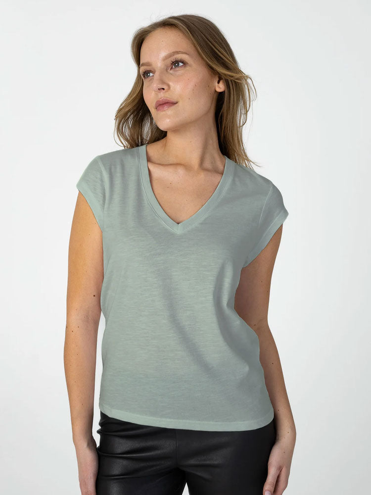 CC Heart V-Neck T-Shirt Minty Green