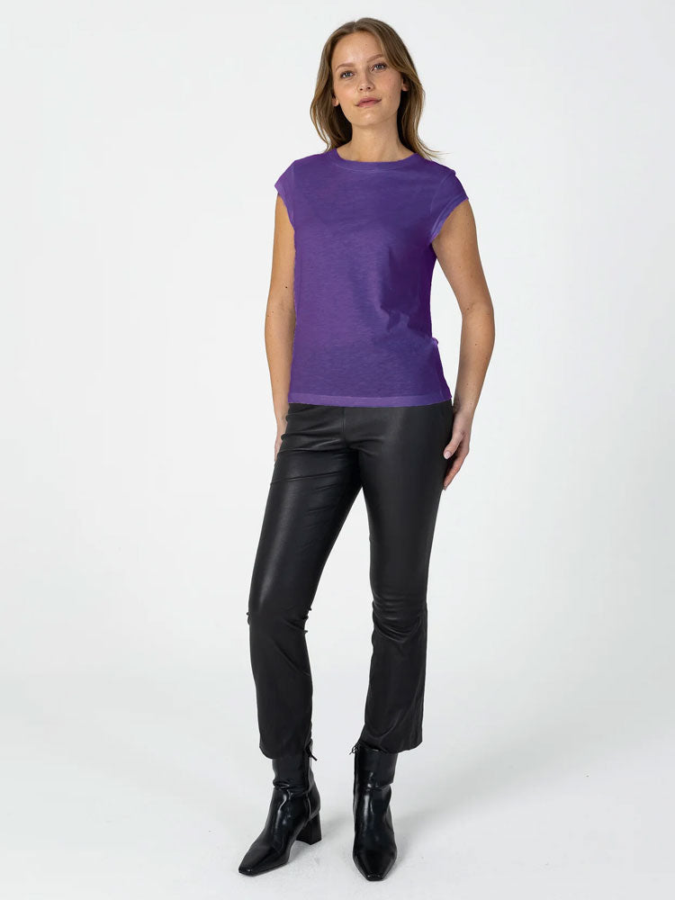 CC Heart Round Neck T-Shirt Warm Purple