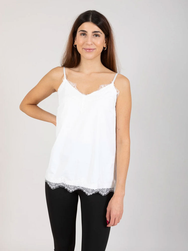 CC Heart Rosie Lace Top Off White