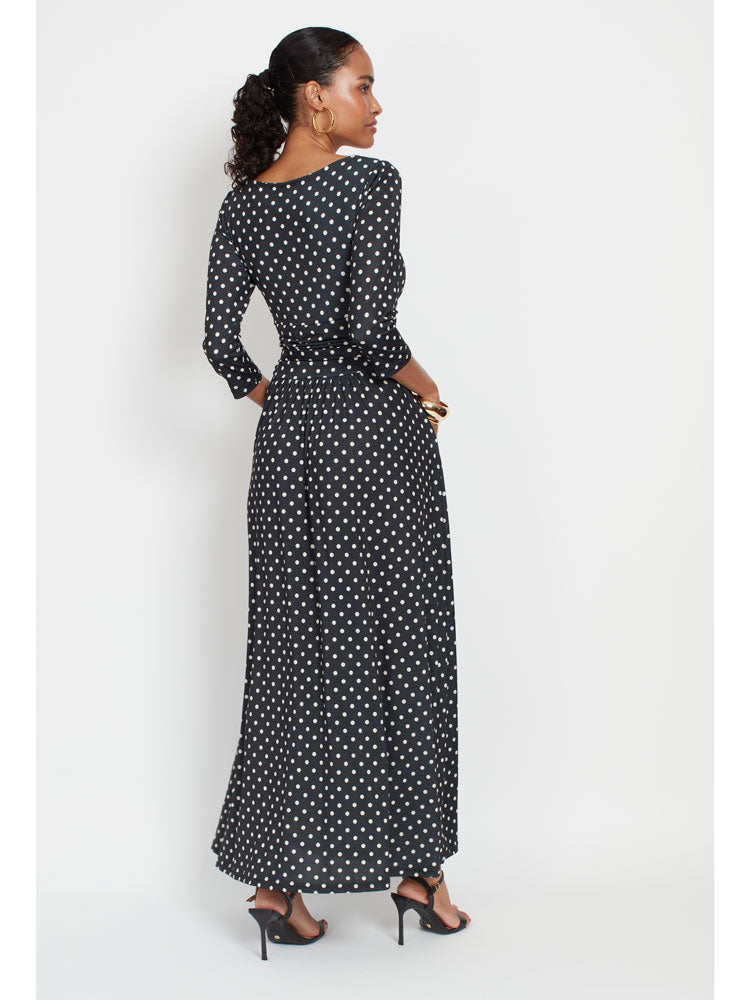 Onjenu Clara Maxi Dress Polka Dot Black